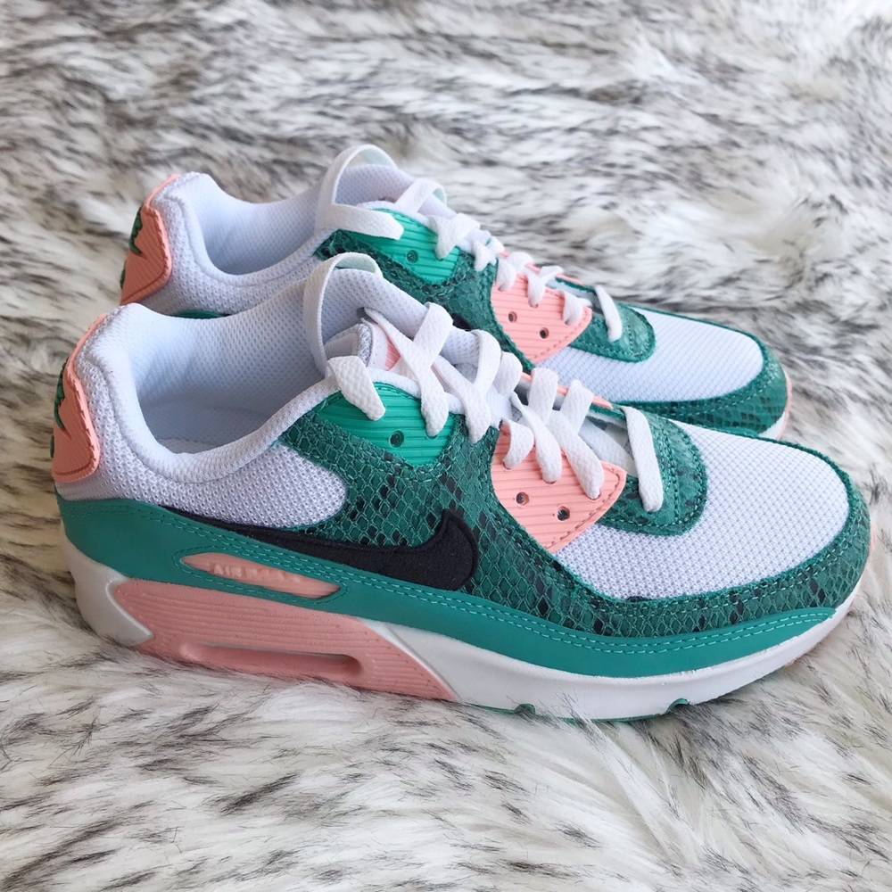Nike Air Max 90 GS MBD Washed Teal Snakeskin Sneaker Kids 5.5Y Women’s 7 - Picture 8 of 10